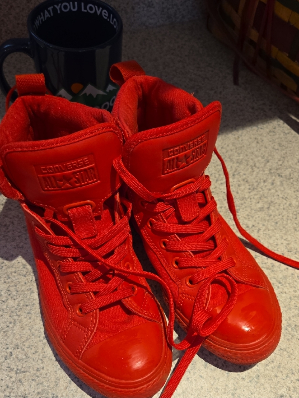 Converse Kids Red All Star High-Top Sneakers. Size 3.